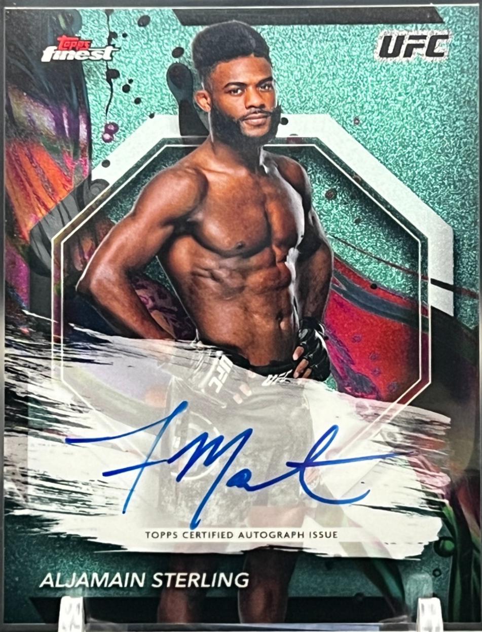 Aljamain Sterling 2024 Topps Finest UFC Finest Autographs #FA-ANS Gold Shimmer Refractor