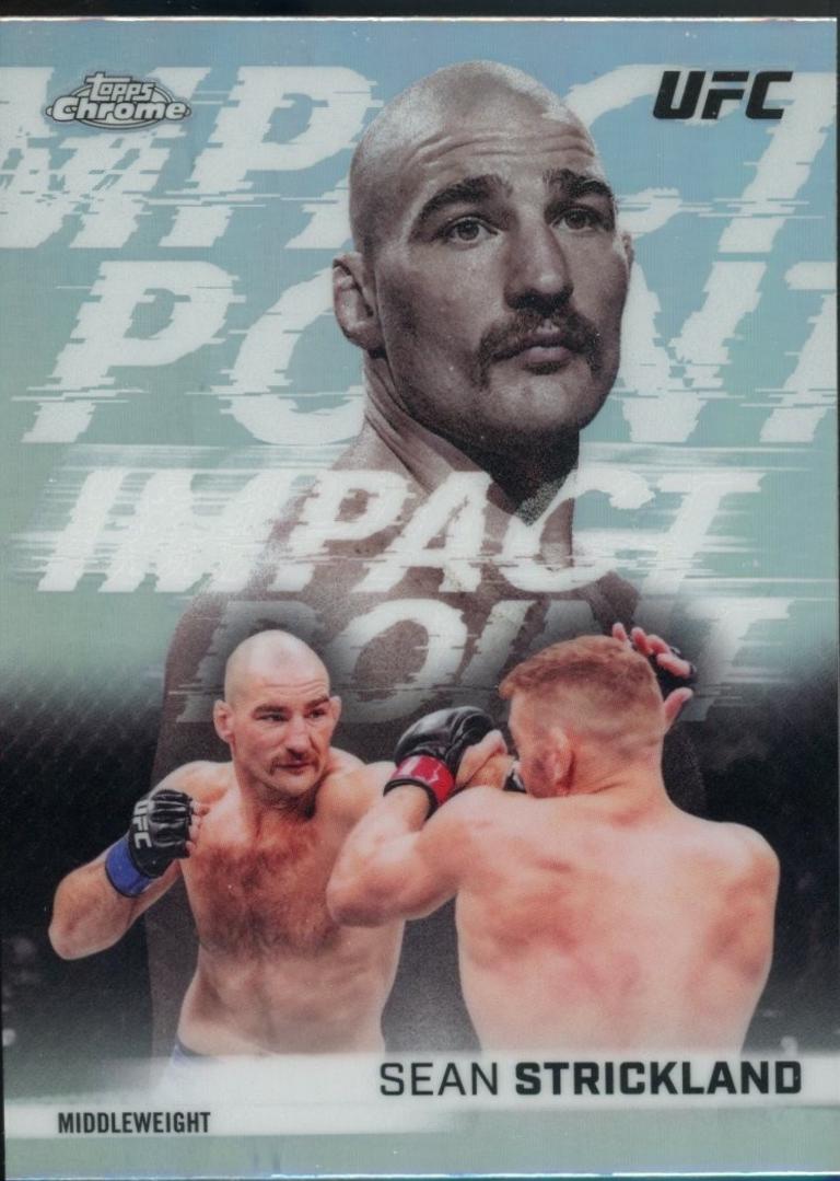 Sean Strickland 2026 Topps Chrome UFC Impact Point #IP-9 Refractor