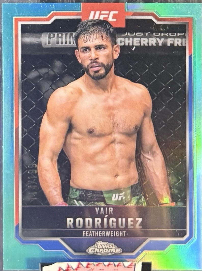 Yair Rodríguez 2025 Topps Chrome UFC Base #95 Aqua Refractor