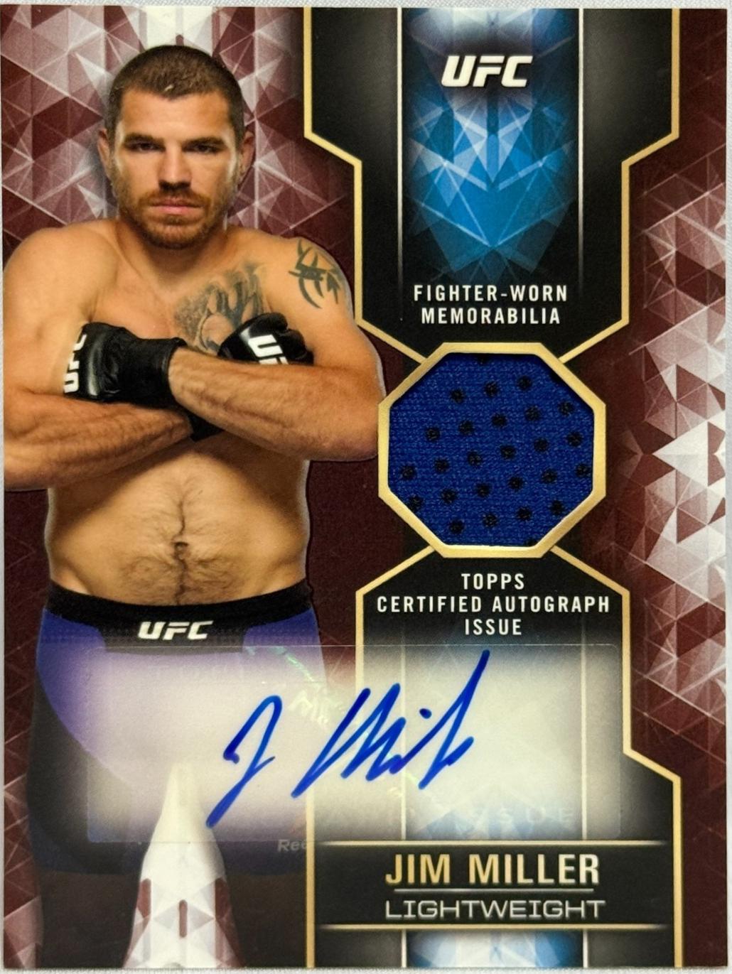 Jim Miller 2017 Topps UFC Knockout Knockout Autographed Relics #KAR-JM Red