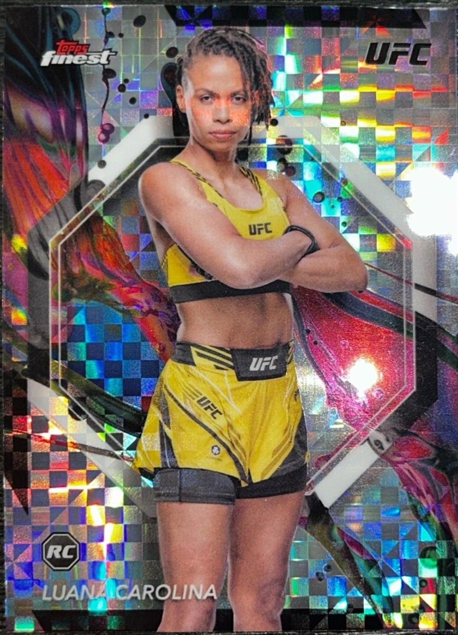 Luana Carolina 2024 Topps Finest UFC Base Common #26 Checkerboard Refractor