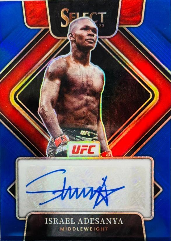 Israel Adesanya 2022 Panini Select UFC Signatures #7 Blue