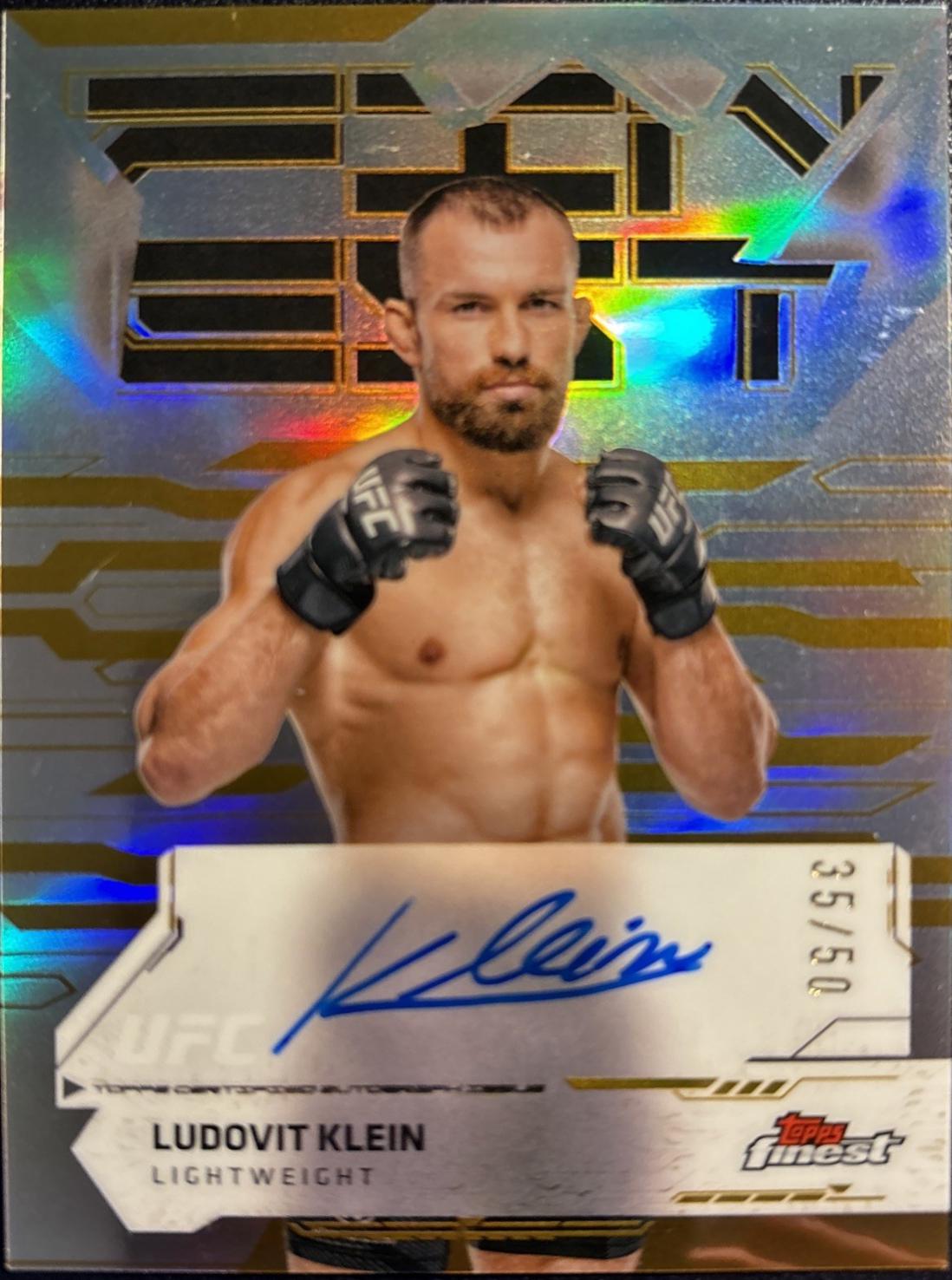 Ludovit Klein 2025 Topps Finest UFC Finest Autographs #FA-LK Gold Refractor