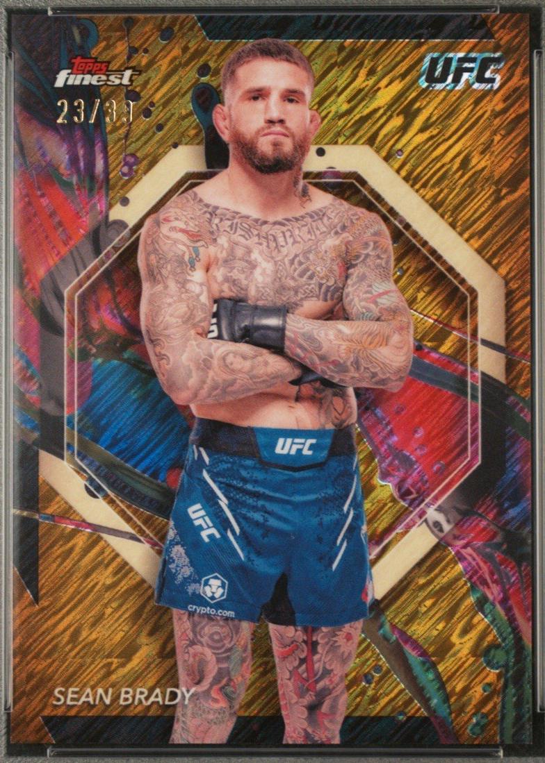 Sean Brady 2024 Topps Finest UFC Base Common #43 Gold Shimmer Refractor