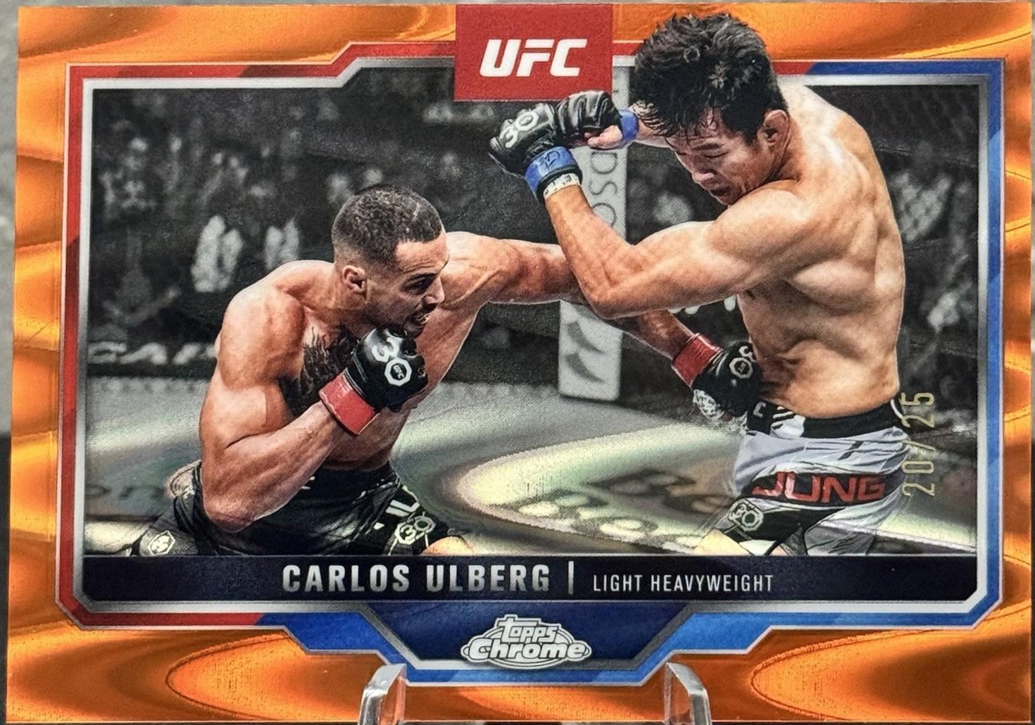 Carlos Ulberg 2025 Topps Chrome Sapphire UFC Base Sapphire #198 Red Sapphire