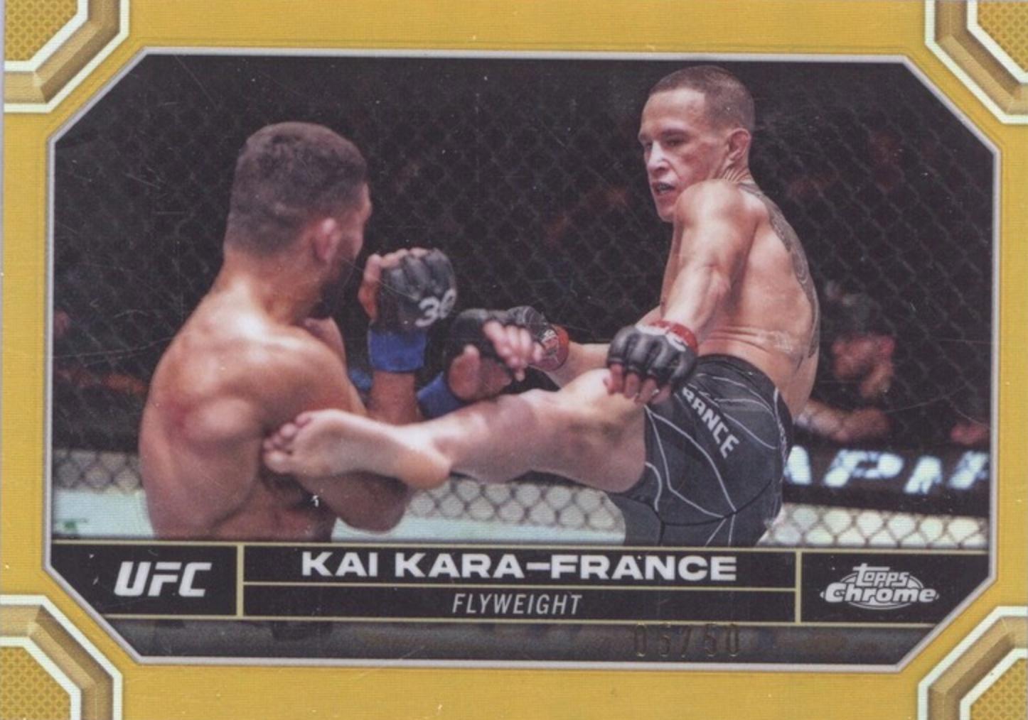 Kai Kara-France 2024 Topps Chrome UFC Base #106 Gold Refractor