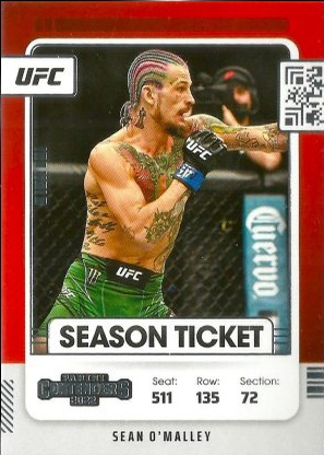 Sean O'Malley 2022 Panini Chronicles UFC Base Contenders Season Ticket #105 Platinum