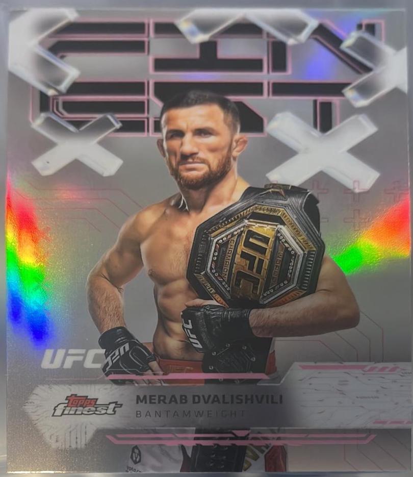 Merab Dvalishvili 2025 Topps Finest UFC Base Common #36 Refractor