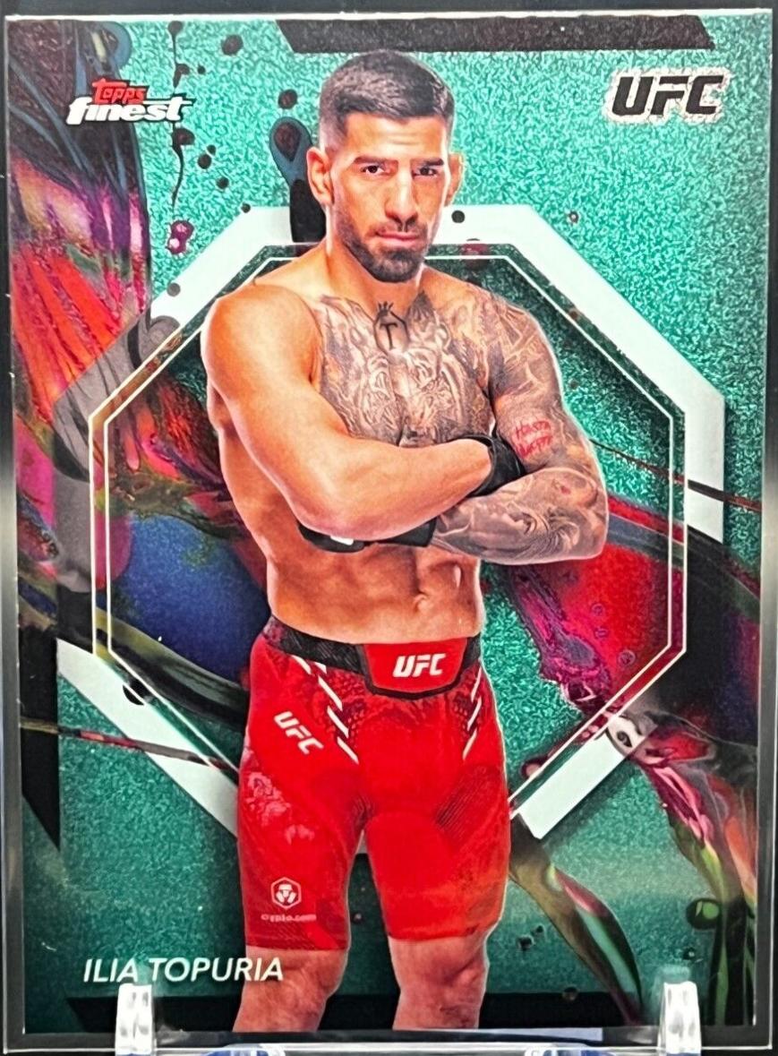Ilia Topuria 2024 Topps Finest UFC Base Common #100 Green Shimmer Refractor