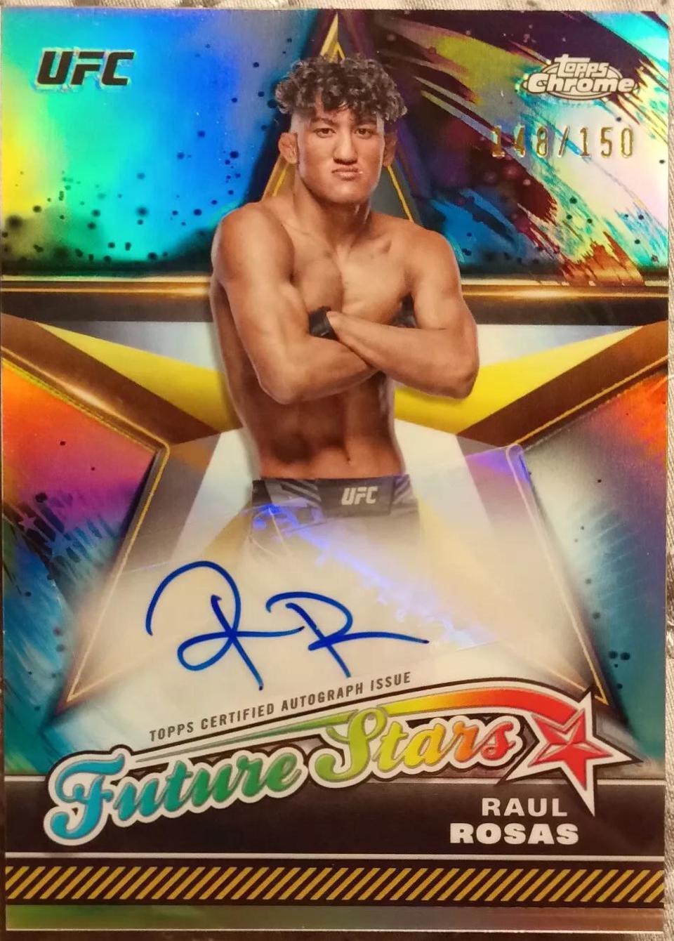 Raul Rosas 2024 Topps Chrome UFC Future Stars Autographs #FSA-RRO Blue Refractor