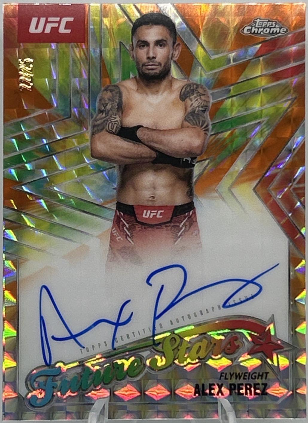Alex Perez 2025 Topps Chrome UFC Future Stars Autographs #FSA-AP Geometric Orange Refractor