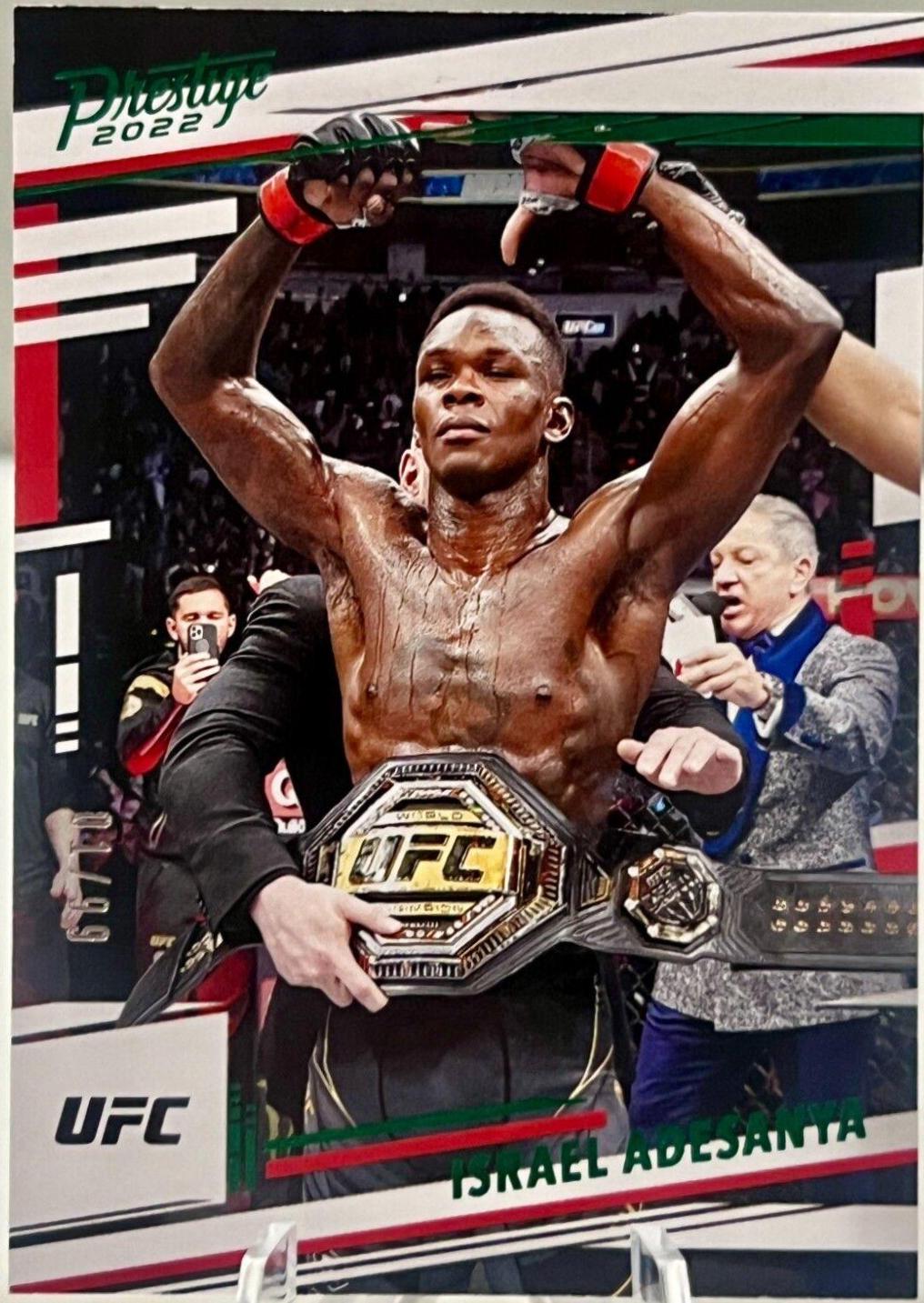 Israel Adesanya 2022 Panini Chronicles UFC Base Prestige #175 Green