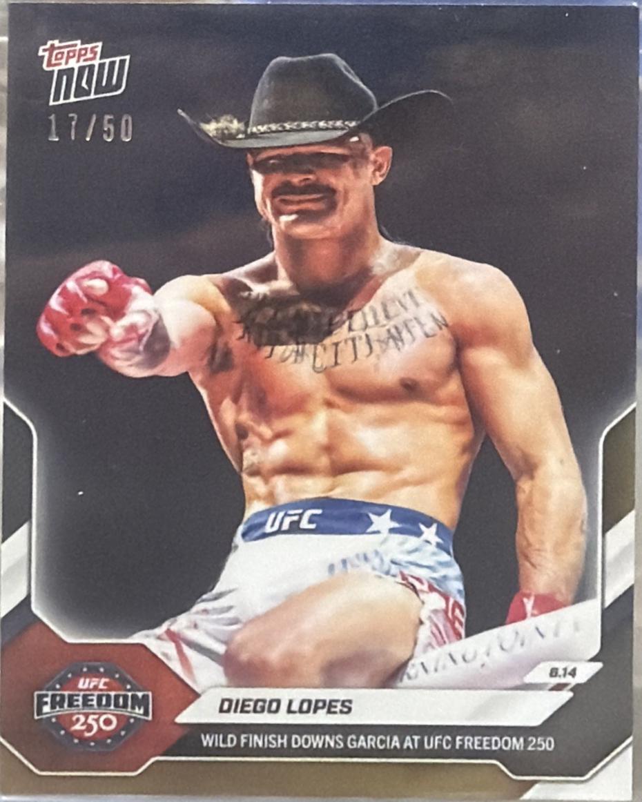 Diego Lopes Topps Now UFC Base #23 Gold Foil
