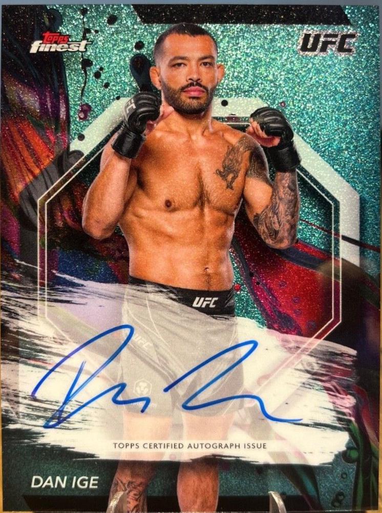 Dan Ige 2024 Topps Finest UFC Finest Autographs #FA-DIG Aqua Glitter Refractor
