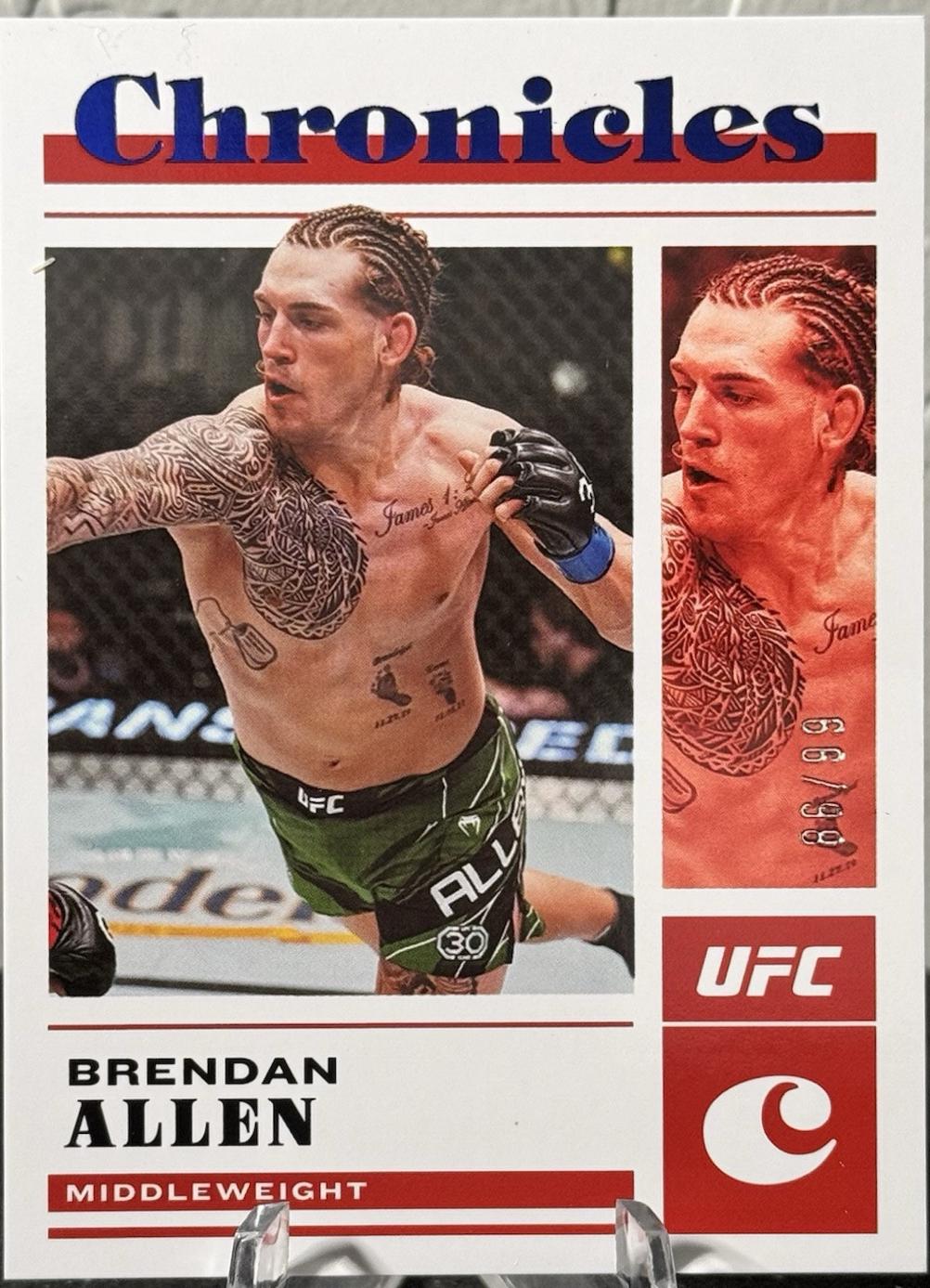 Brendan Allen 2023 Panini Chronicles UFC Base Chronicles #15 Blue