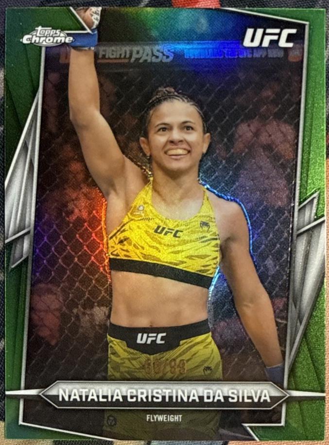 Natalia Silva 2026 Topps Chrome UFC Base #188 Green Refractor