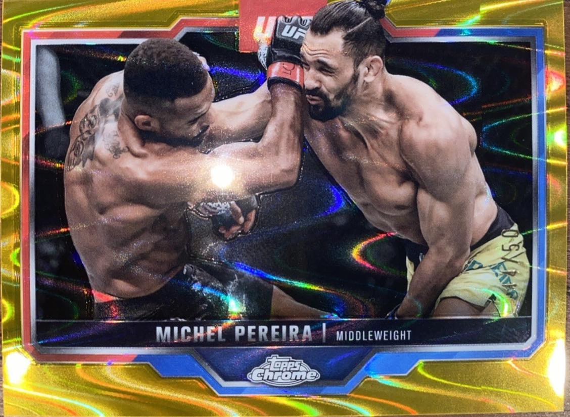 Michel Pereira 2025 Topps Chrome UFC Base #160 Gold Refractor