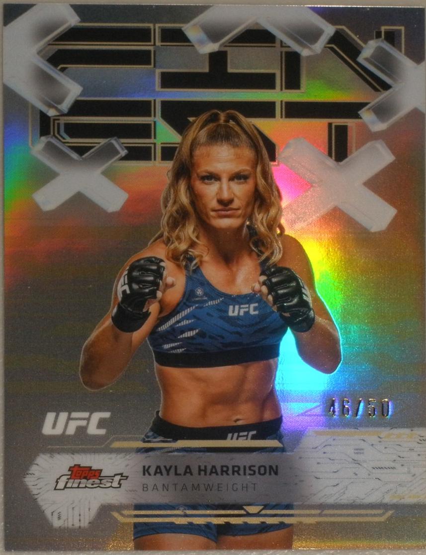 Kayla Harrison 2025 Topps Finest UFC Base Common #9 Gold Refractor