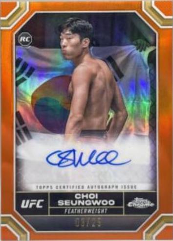 SeungWoo Choi 2024 Topps Chrome UFC Chrome Rookie Autographs #CRA-SWC Orange Refractor