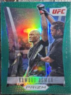Kamaru Usman 2022 Panini Prizm UFC Prizm Flashback #25 Green