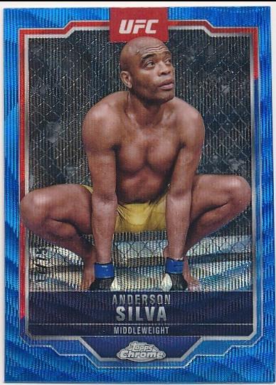 Anderson Silva 2025 Topps Chrome UFC Base #44 Blue Wave Refractor