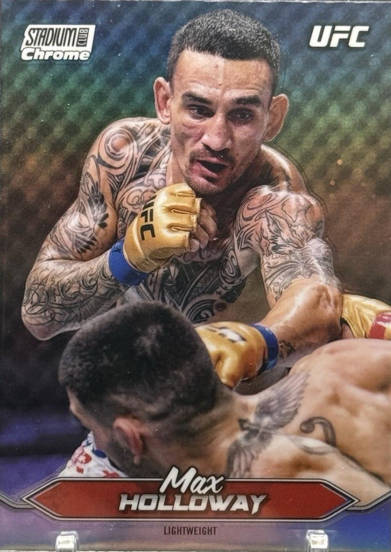 Max Holloway 2025 Topps Stadium Club UFC Base Chrome #C-10 Refractor