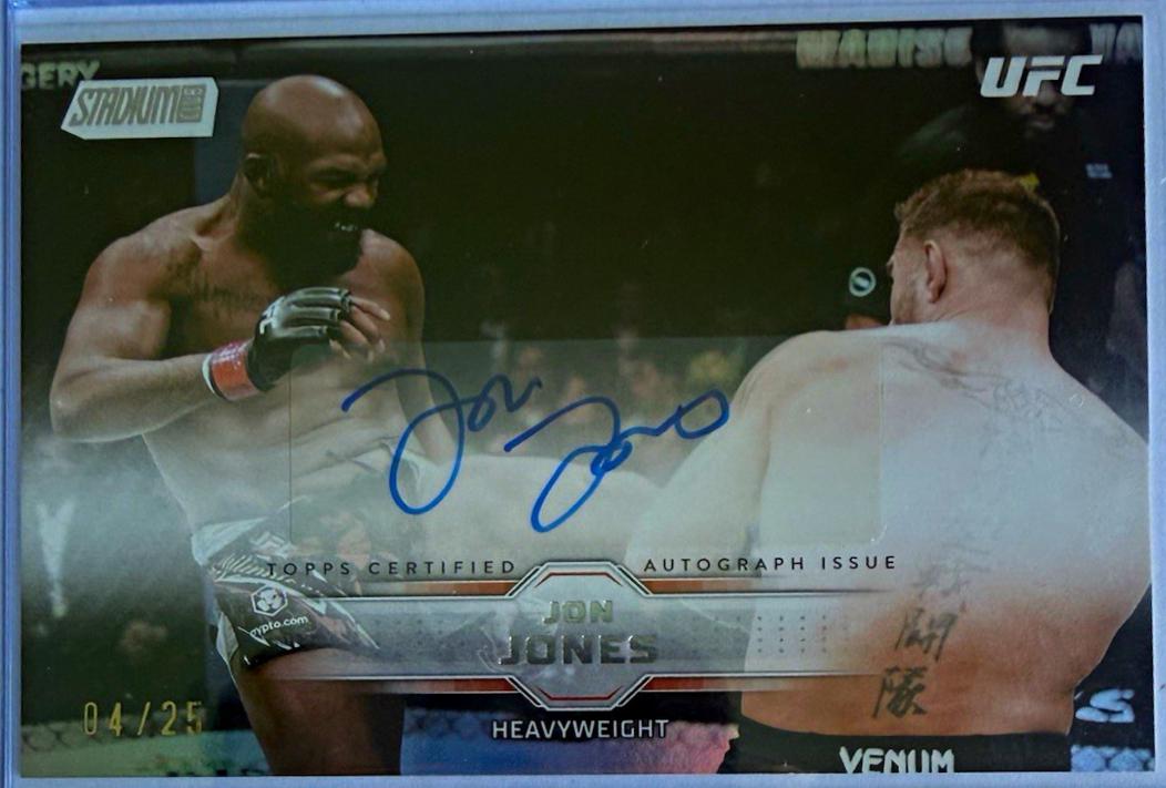 Jon Jones 2026 Topps Stadium Club UFC Base Autographs #BAV-JJS Rainbow Foilboard