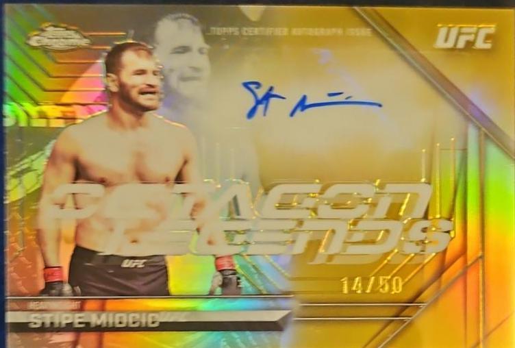 Stipe Miocic 2026 Topps Chrome UFC Octagon Legends Autographs #OLA-SM Gold Refractor