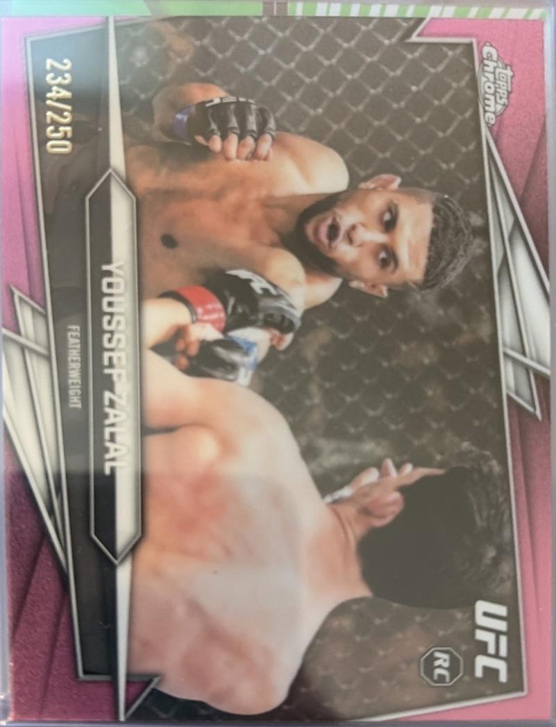 Youssef Zalal 2026 Topps Chrome UFC Base #48 Pink Refractor