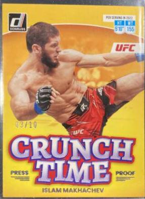 Islam Makhachev 2023 Panini Donruss UFC Crunch Time #9 Press Proof Gold