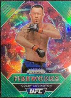 Colby Covington 2021 Panini Prizm UFC Fireworks #6 Green