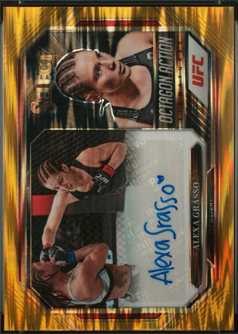 Alexa Grasso 2023 Panini Select UFC Octagon Action Signatures #30 Gold Flash