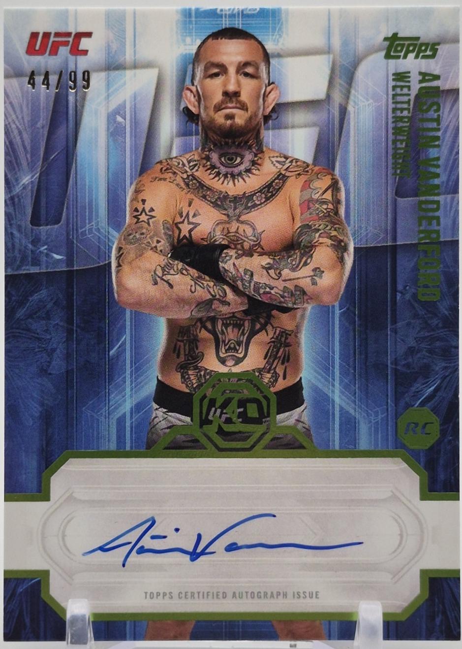 Austin Vanderford 2026 Topps Knockout UFC Knockout Autographs #KOA-AVD Lime Green