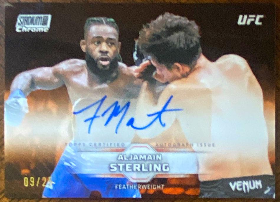 Aljamain Sterling 2026 Topps Stadium Club UFC Chrome Autographs #CAV-ASG Superfractor