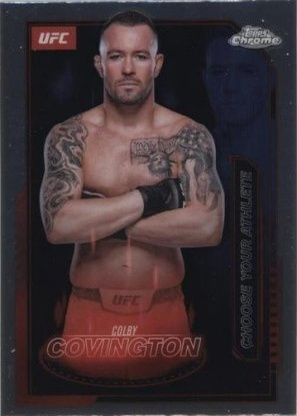 Colby Covington 2025 Topps Chrome UFC Mission Control #MCL-13 Geometric Aqua Refractor