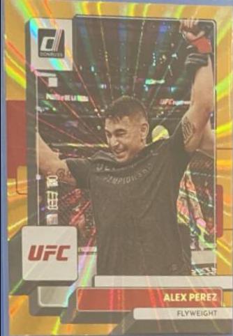 Alex Perez 2023 Panini Donruss UFC Base #46 Gold Laser