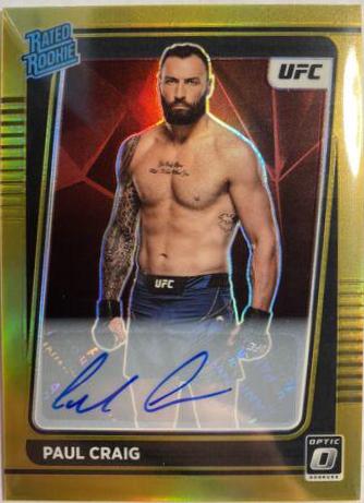 Paul Craig 2022 Panini Donruss Optic UFC Base Rated Rookies Signatures #117 Gold