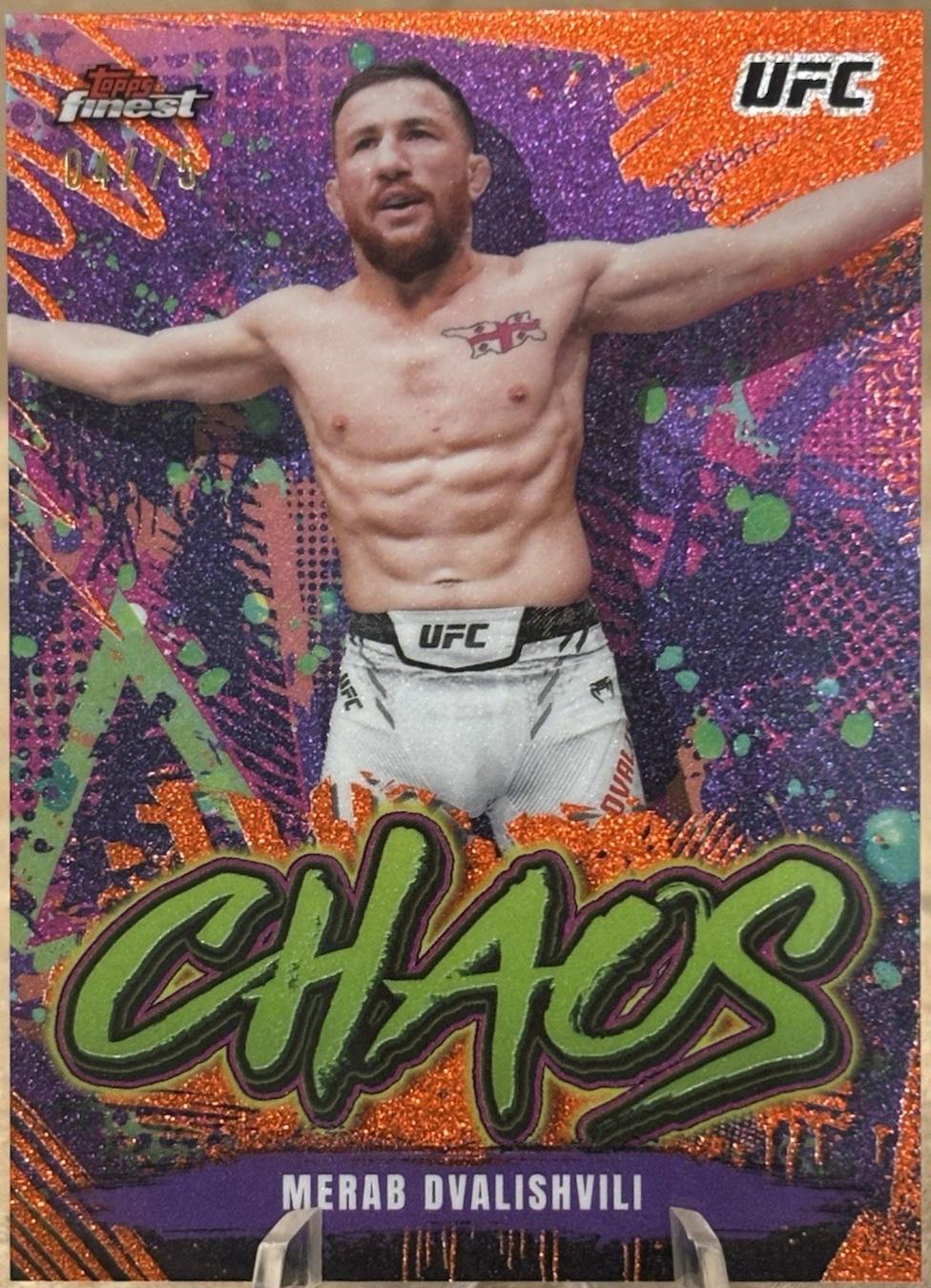 Merab Dvalishvili 2024 Topps Finest UFC Chaos #CHA-9 Die-Cut Refractor