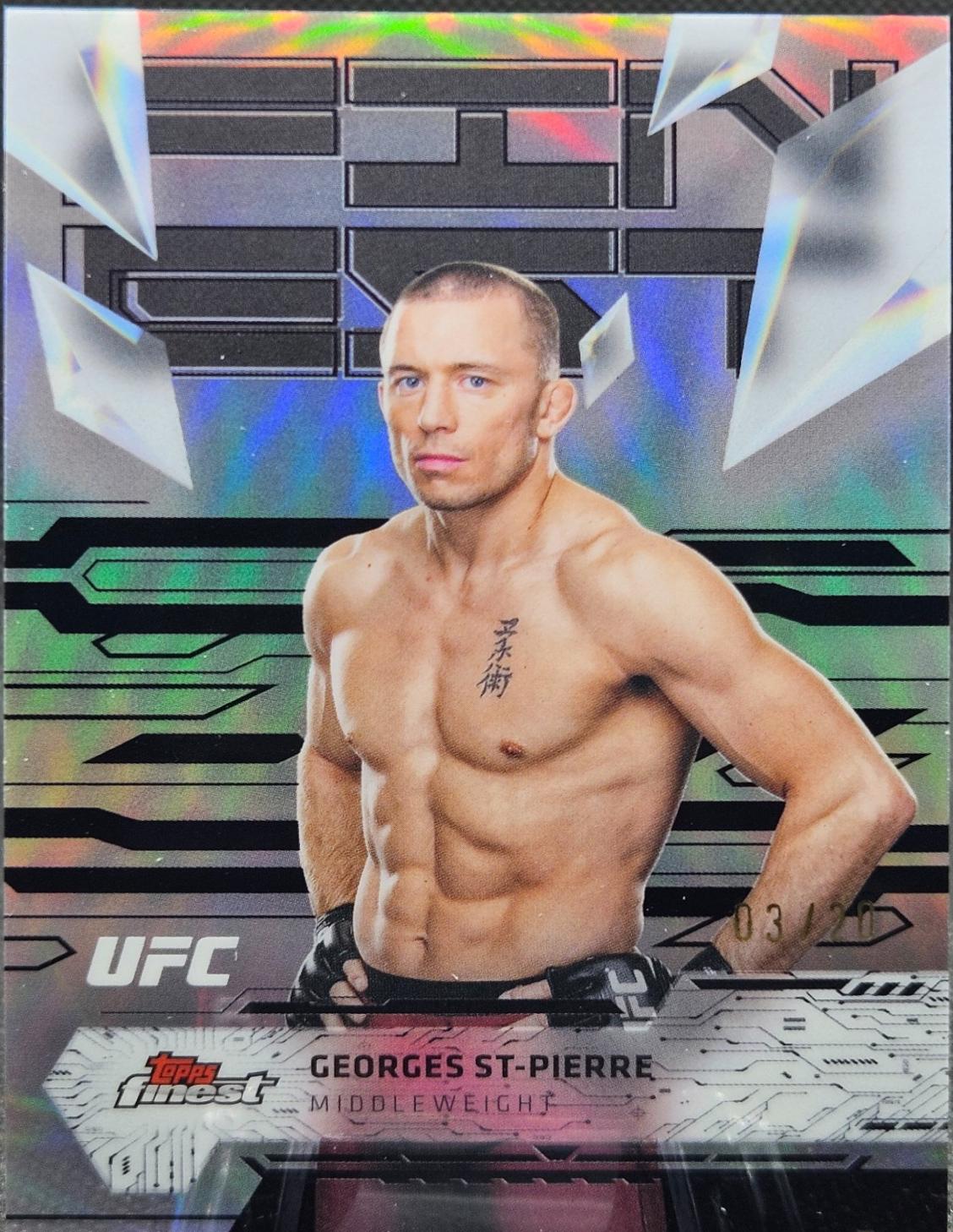 Georges St-Pierre 2025 Topps Finest UFC Base Uncommon #185 Black Refractor
