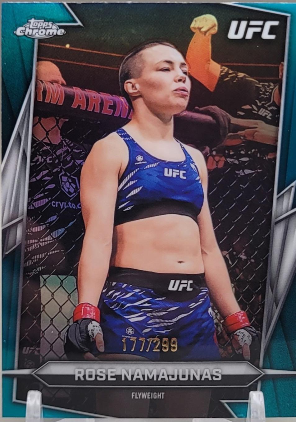 Rose Namajunas 2026 Topps Chrome UFC Base #87 Teal Refractor