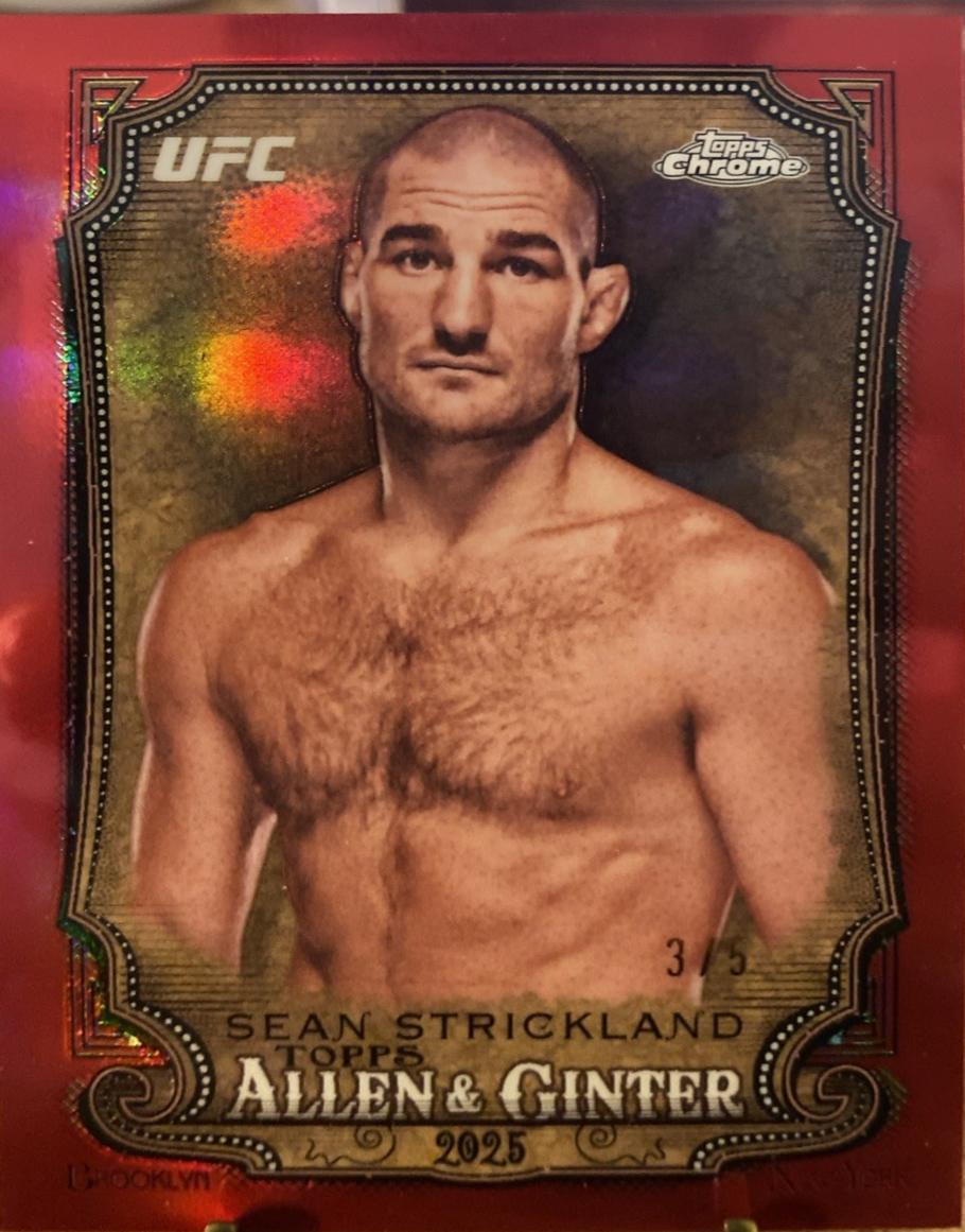 Sean Strickland 2025 Topps Chrome UFC Allen & Ginter #AAG-16 Red Refractor