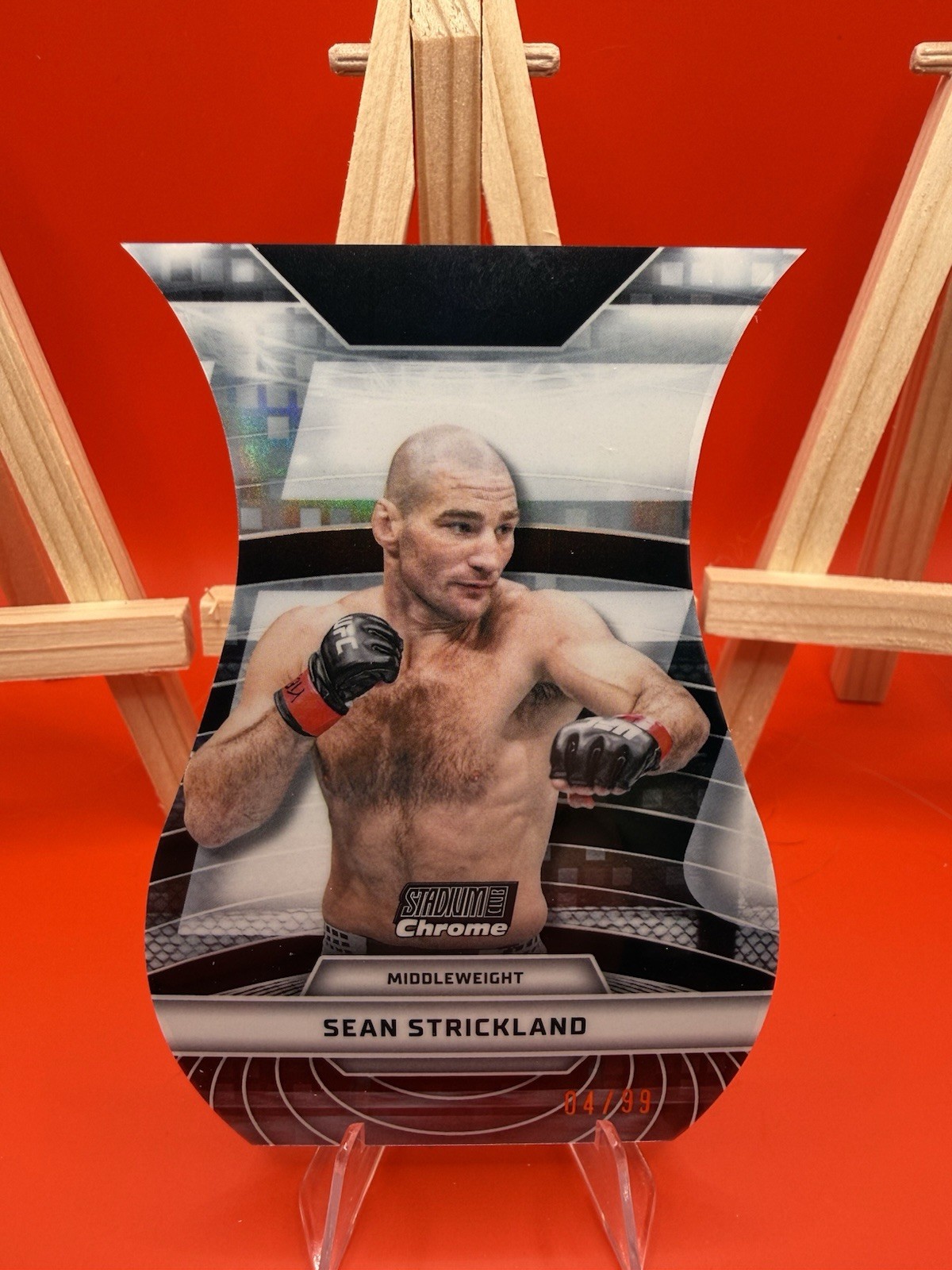 Sean Strickland 2026 Topps Stadium Club UFC Triumvirates #TV-44 Black Refractor
