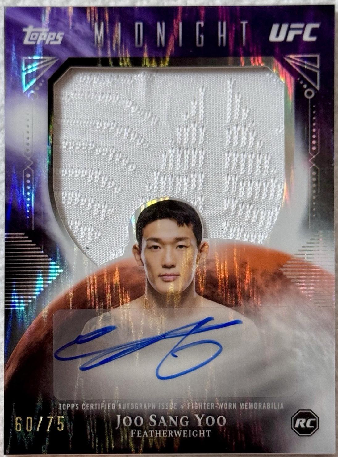 Joo Sang Yoo 2026 Topps Midnight UFC Rookie Relic Autographs #RRA-JY Dusk