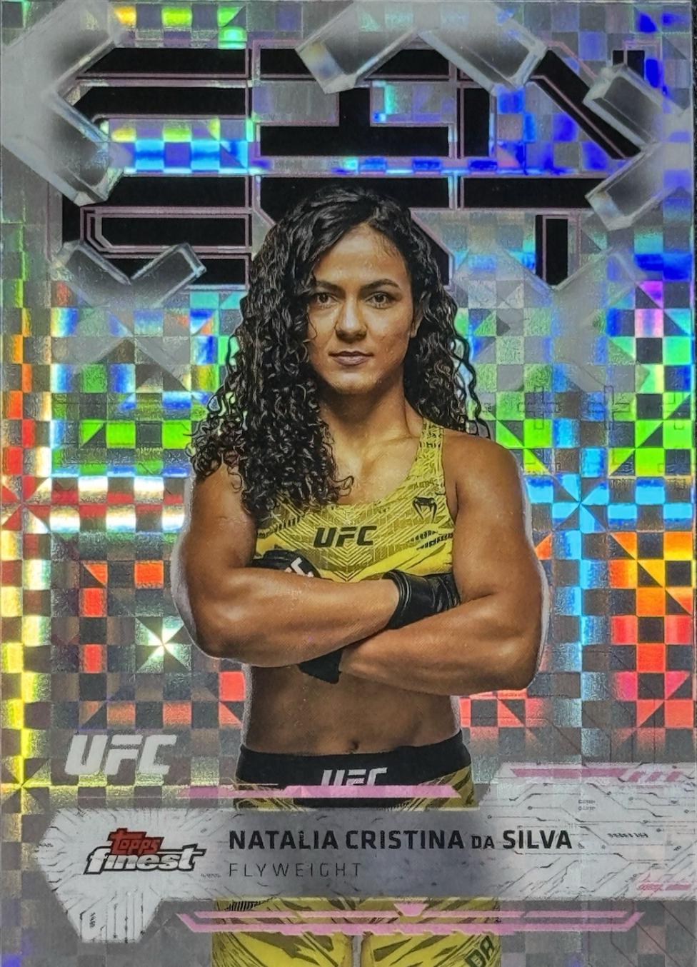 Natalia Silva 2025 Topps Finest UFC Base Common #38 Checkerboard Refractor