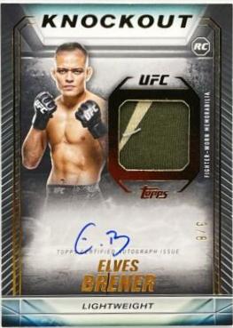 Elves Brener 2024 Topps Knockout UFC Knockout Autograph Relics #KAR-EBR Gold