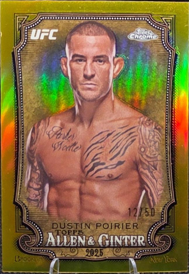 Dustin Poirier 2025 Topps Chrome UFC Allen & Ginter #AAG-29 Gold Refractor