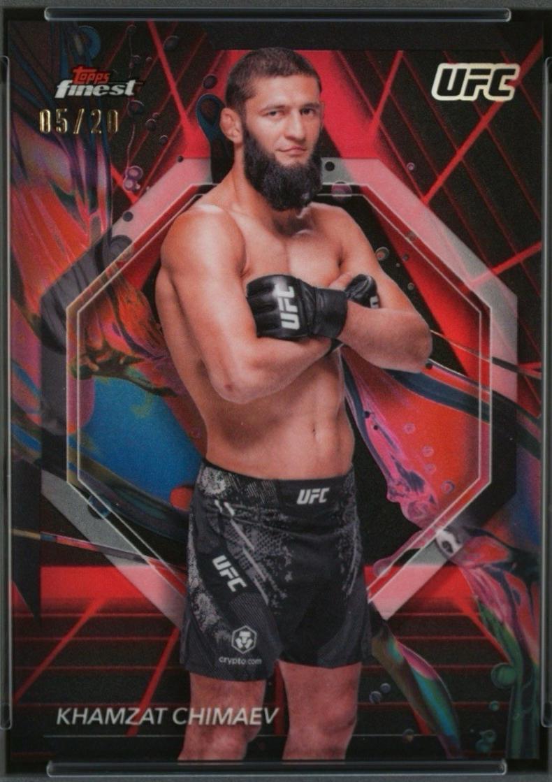 Khamzat Chimaev 2024 Topps Finest UFC Base Rare #212 Superfractor