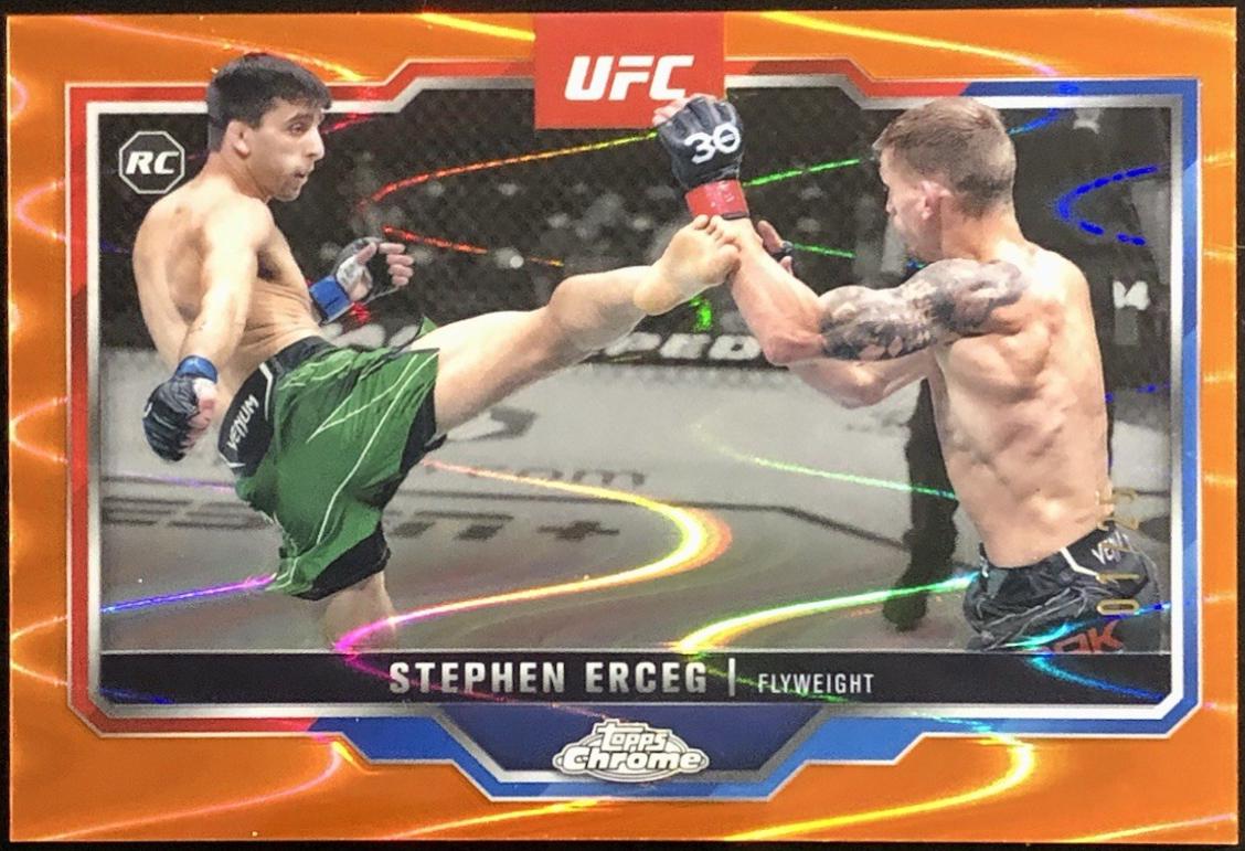 Stephen Erceg 2025 Topps Chrome UFC Base #63 Orange Refractor
