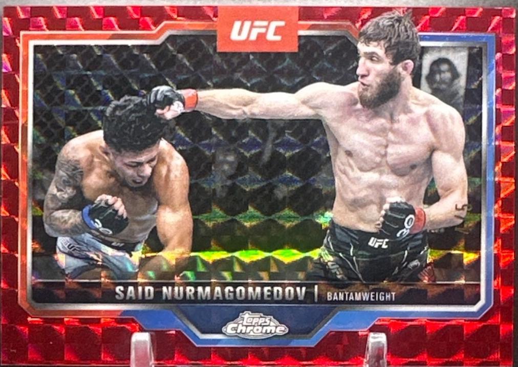 Said Nurmagomedov 2025 Topps Chrome UFC Base #84 Red Geometric Refractor