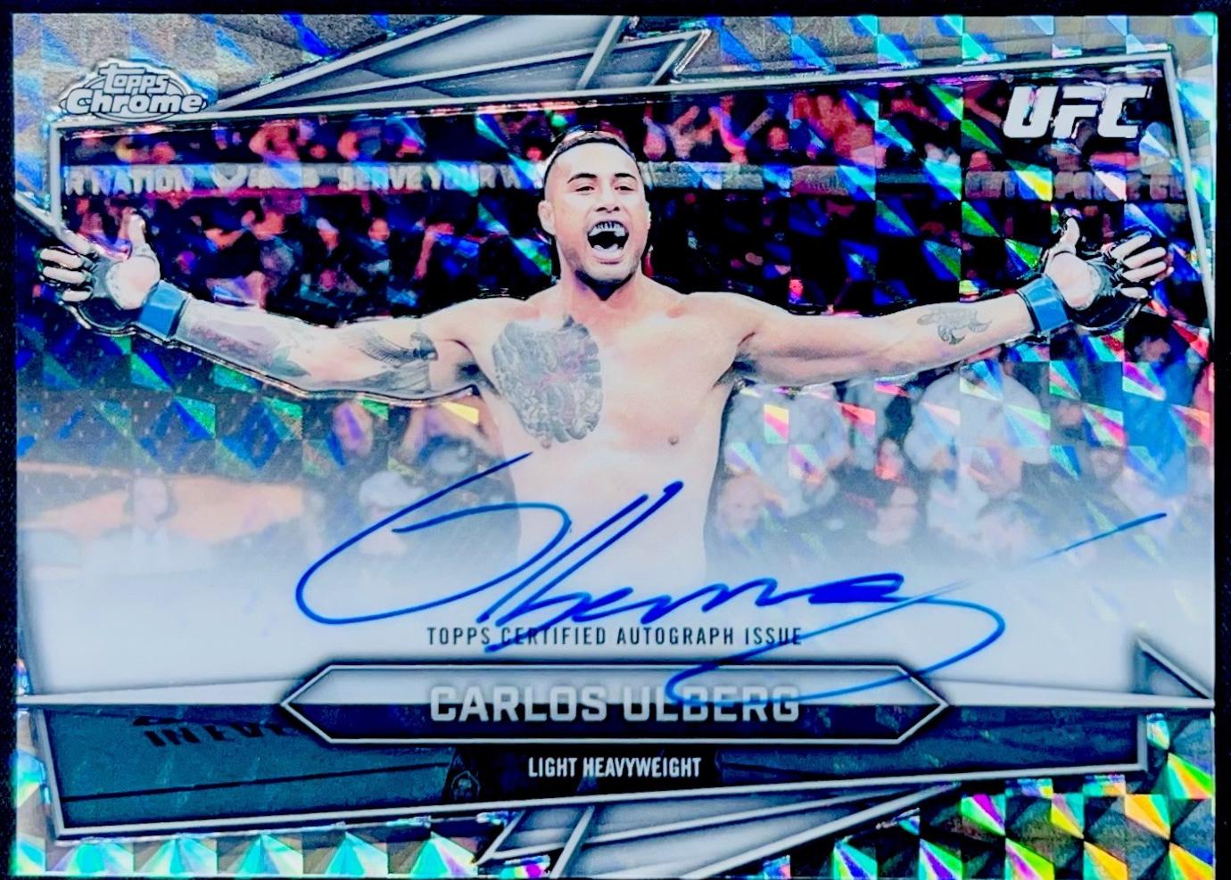 Carlos Ulberg 2026 Topps Chrome UFC Base Autographs #BAV-CU Geometric Refractor
